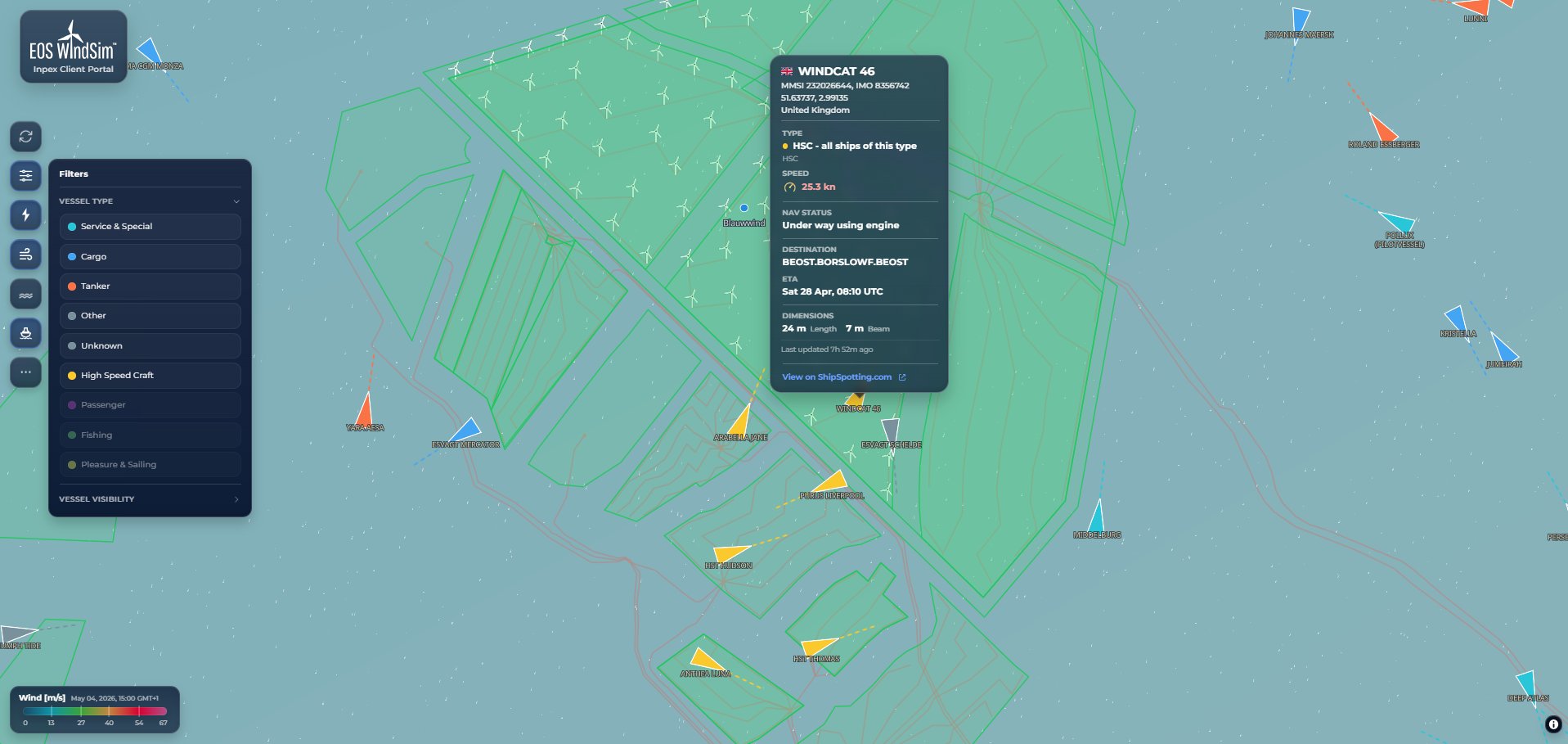 Vessel activity in the field